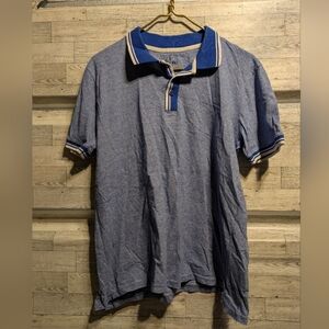 Michael Brandon Navy Polo Shirt with White Accents